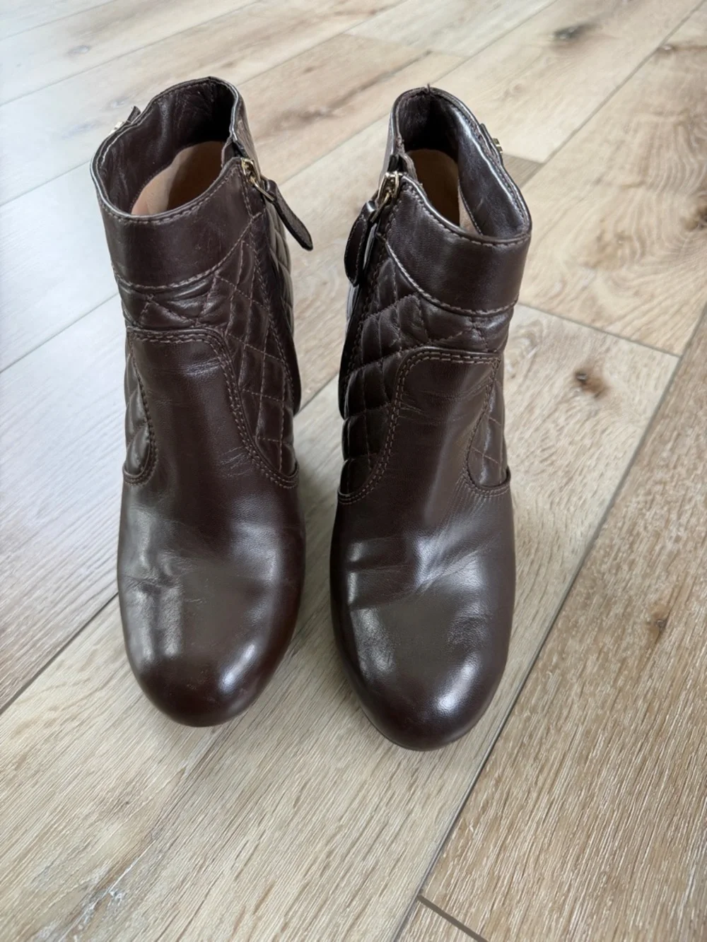TORY BURCH Leila Quilted Leather Booties Boots